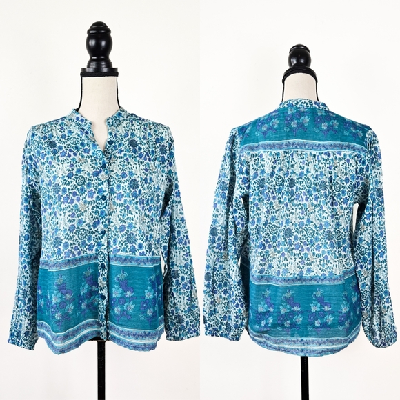 NWT Blue Boheme Ginger Cotton Blouse - Picture 1 of 9
